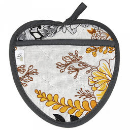 Прихватка с запахом 20х20см "Жозефина, вид 2", форма "Клубника", рогожка 171г/м2, хлопок 100%, наполнитель - ватин 280г/м2, на пластмассовом подвесе, "Домашняя мода" (Россия)