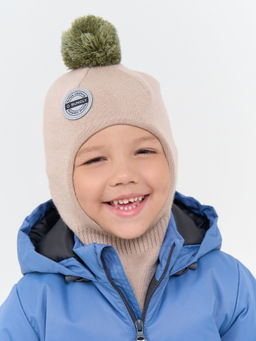 Шлем демисезонный из смесовой шерсти Беж - Bungly фото 2