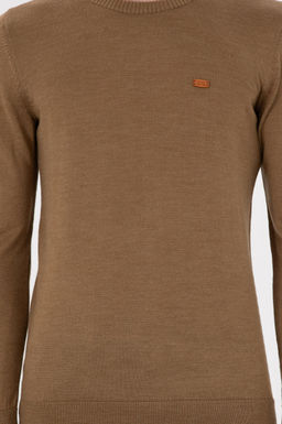 Erkek Slim Fit Bisiklet Yaka Haki Melanj Kazak - U.s. polo assn фото 6