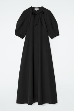 VESTIDO MIDI CON DETALLE DE LAZO