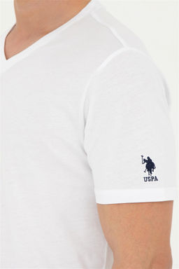 Мужская белая базовая футболка - U.s. polo assn фото 7
