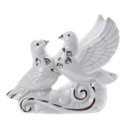 Сувенир "2 голубя воркуют" со стразами 3,5х9,7х8,5 см