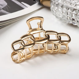 Цена за 6 шт. Крабик для волос «Кара», звенья, 7 см, золото