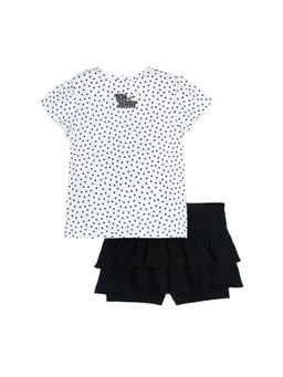 12543008 Комплект для девочек: фуфайка (футболка), юбка-шорты - Playtoday фото 4