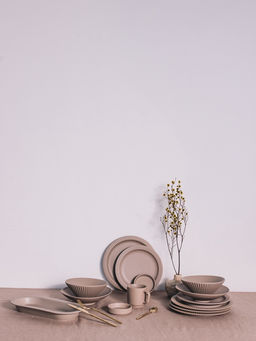 Блюдо Magistro Jarwah Lausanne, 32×15.5 см, фарфор, бежевое