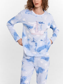 Пижама женская голубая с принтом и надписью Сладких снов голубая варка 592510 - Mark formelle фото 9