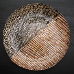 Тарелка подстановочная «Селена», d=33 см, цвет чёрный с золотом