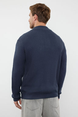 TRENDYOL MAN Indigo Casual Regular Yar?m Bal?kc? Yaka Duz Triko Kazak TMNAW22KZ1908 - Trendyolmilla фото 58