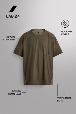 CAMISETA T?CNICA ESTRUCTURA COLOR BLOCK / Verde medio