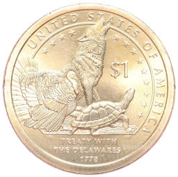 Монета 1 доллар 2013 года P США Коренные американцы (Сакагавея)  Договор с Делаварами