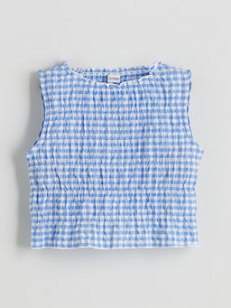 Bisiklet Yaka Ekose K?z ?ocuk Bluz ve ?ort Etek