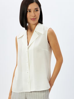 Блузка без рукавов жилет OD-970-1 белый