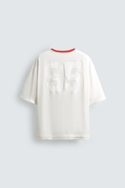 T-SHIRT WITH CONTRAST NECK - Zara фото 8