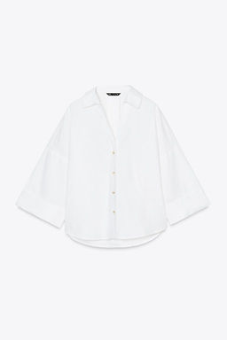 WIDE-SLEEVE LINEN BLEND SHIRT - Zara фото 5