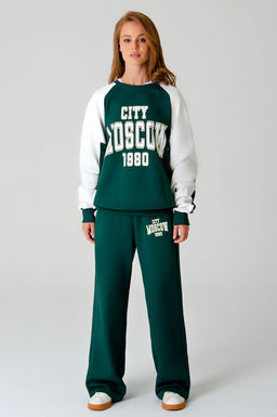 Арт. 2-541 Костюм женский с брюками 44-50 (4 шт) Цвет:изумруд,белый - Калинка фото 8