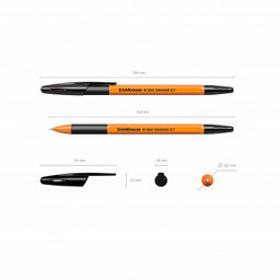Цена за 50 шт. Ручка шариковая ErichKrause R-301 Stick&Grip Orange 0.7, цвет чернил синий (в коробке по 50 шт.)  фото 9