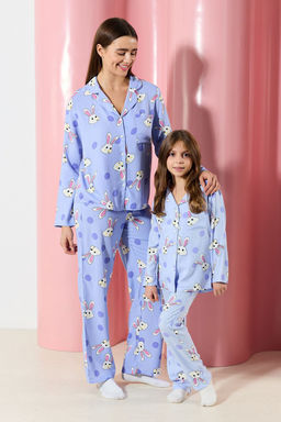 Trendyolmilla Cok Renkli Tavsan Desenli Viskon Dokuma Pijama Tak?m? THMAW21PT0048 фото 22