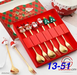 Новогодние наборы столовых приборов 6 шт