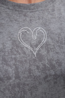 Платье туника варенка с принтом Сердце ТП-02