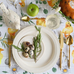 Скатерть Доляна Duckling 149х220 см, 100% хл, рогожка 164 г/м2  фото 3