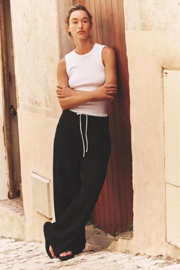 WIDE-LEG TROUSERS WITH DOUBLE WAISTBAND - Zara фото 60