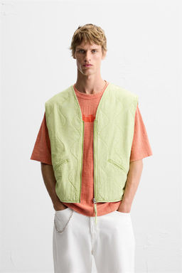 FADED PRINT QUILTED GILET - Zara фото 2