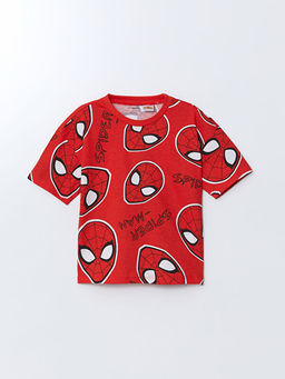 Bisiklet Yaka Spider-Man Bask?l? Erkek ?ocuk Ti??rt