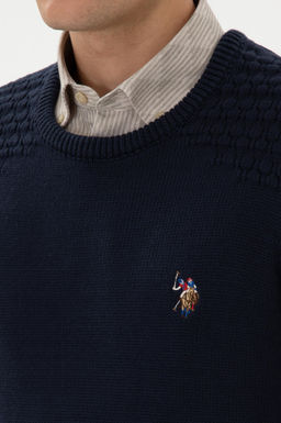 Erkek Slim Fit Bisiklet Yaka Lacivert Kazak - U.s. polo assn фото 7