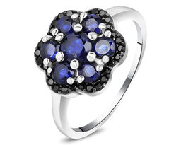 Кольцо, сапфир корунд , шпинель, Зима