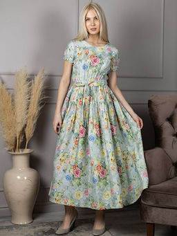 Платье лен 58%, хлопок 42%