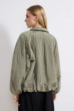 Kahverengi Ince Dolgulu Dokulu Oversize Bomber Mont TWOSS26MO00007 - Trendyolmilla фото 11