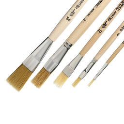 Цена за 2 шт. Набор кистей для рисования, щетина, 5 штук: №: 2, 6, 10, 16, 24, Calligrata, плоские, деревянная ручка, в пакете