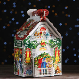 Цена за 5 шт. Подарочная коробка С Сантой, 18,8 х 14,6 х 29,7 см