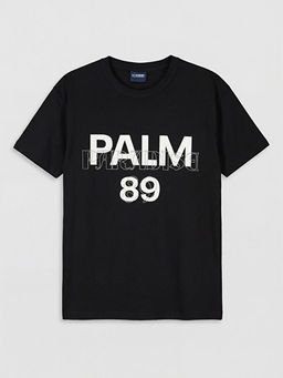 Bisiklet Yaka Bask?l? Erkek ?ocuk Ti??rt