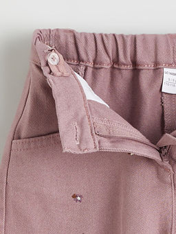 Beli Lastikli ?i?ekli K?z ?ocuk Pantolon