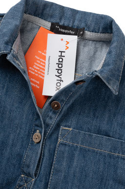 Джинсовое платье с коротким рукавом для девочки Happyfox