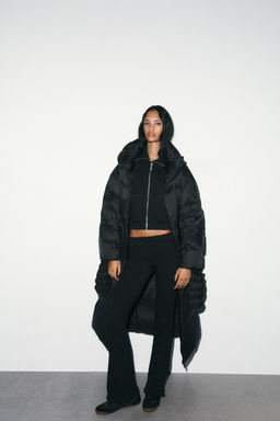 WATER-REPELLENT LONG DOWN PUFFER JACKET WITH HOODIE AND GLOVES - Zara фото 11