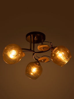 Люстра 13186/3, 3хE27, 60 Вт, чёрный/золото