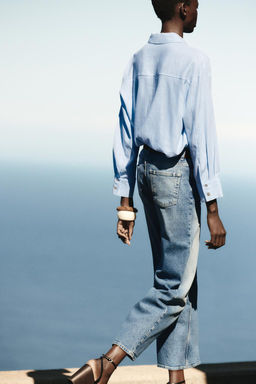 Z1975 HIGH-WAIST CULOTTE JEANS WITH BELT - Zara фото 16