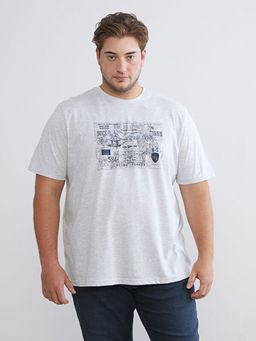 Bisiklet Yaka Bask?l? Penye Erkek Ti??rt