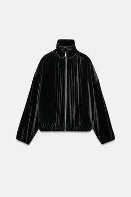 VELVET BOMBER JACKET - Zara фото 8