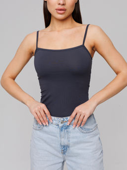 Женская майка на бретелях графит ЛТ-07 (33)