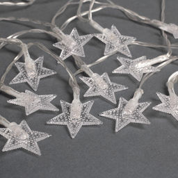 Гирлянда Нить 3 м с насадками Звёзды, IP20, прозрачная нить, 20 LED, батарейки AAх3 (нет в комплекте), свечение мульти - Luazon lighting фото 4