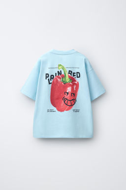 CAMISETA ESTAMPADO PIMIENTO / Azul / Blanco - Zara фото 2