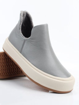 01-XKL24-069R GRAY/BLUE Ботинки демисезонные женские (натуральная кожа, байка)