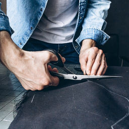 Ножницы портновские, скошенное лезвие, 10'', 26 см, чёрные