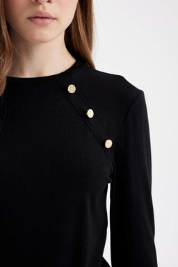 Туника-футболка с длинными рукавами - Defacto фото 5