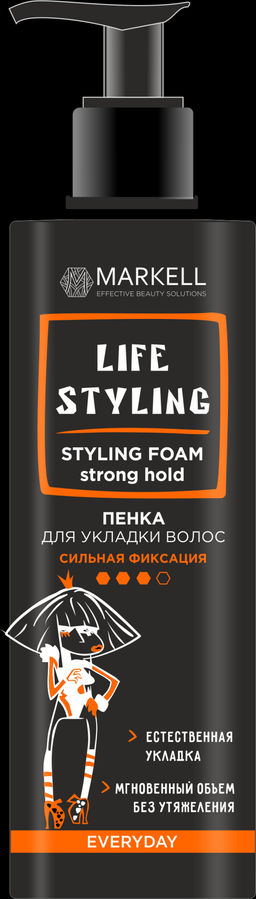 Markell LIFESTYLING Пенка для укладки волос СИЛЬНАЯ ФИКСАЦИЯ 195мл