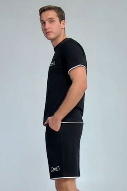 Арт. 63608 Комплект с шортами мужской 48-56 (5 шт) Цвет:верх-черный,низ-черный - Идеал фото 2