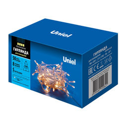 ULD-S0500-050/DTA WARM WHITE IP20 Гирлянда светодиодная с контроллером, 5м. 50 светодиодов. Теплый белый свет. Провод прозрачный. ТМ Uniel - Volpe фото 7